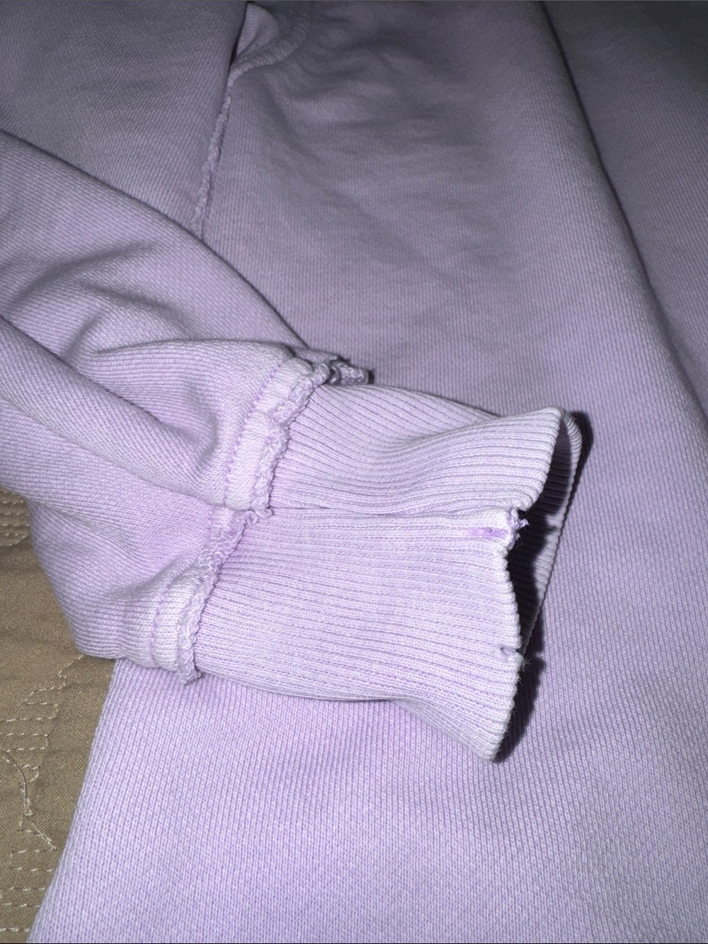 Aerie Lavender Smiley Face V neck Crewneck Sweatshirt Small - Picture 6 of 8
